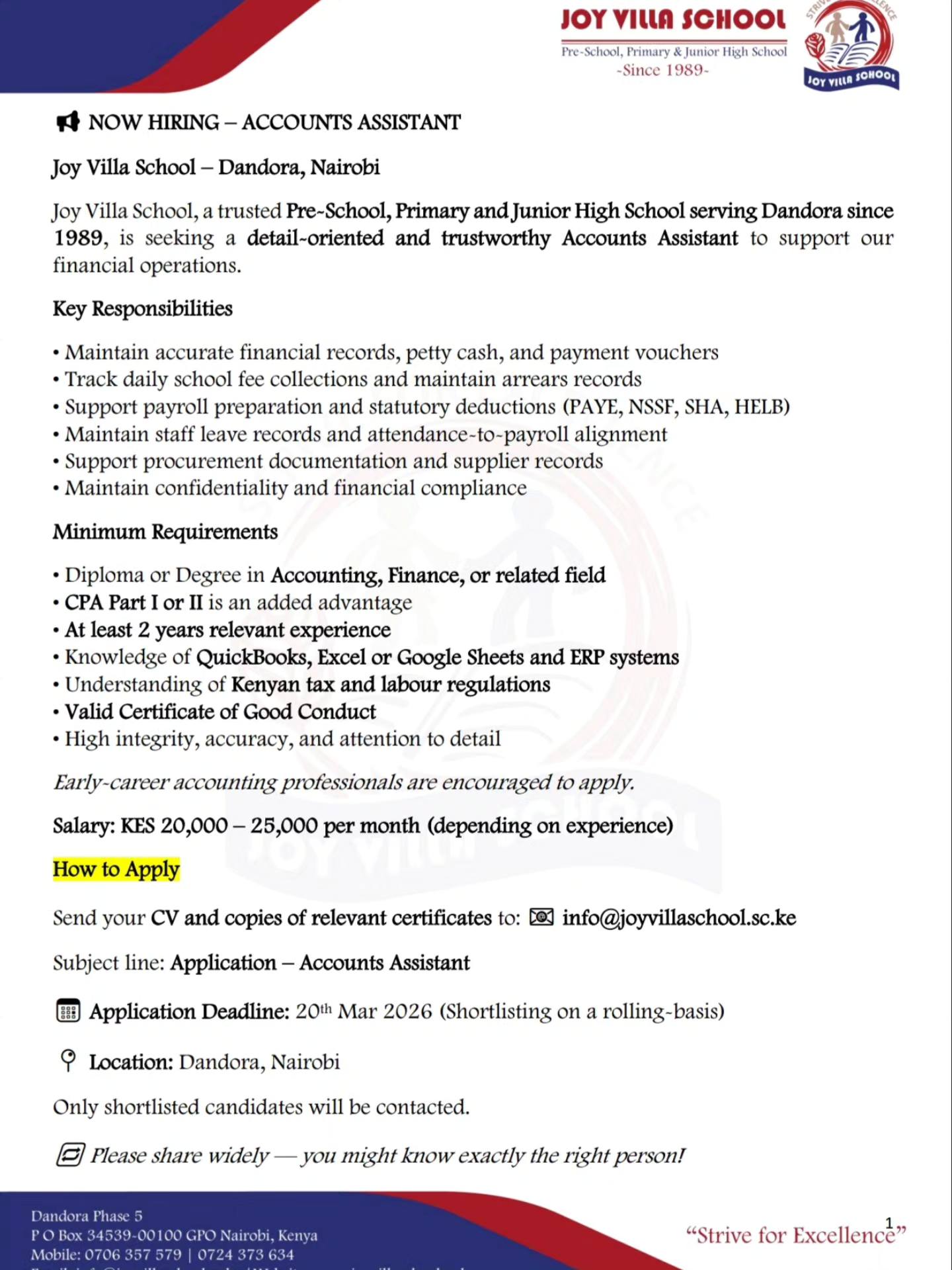 Accounts Assistant 
