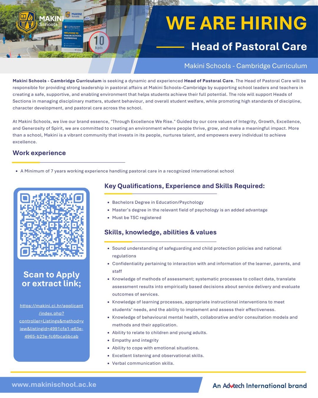 Head of Pastoral Care